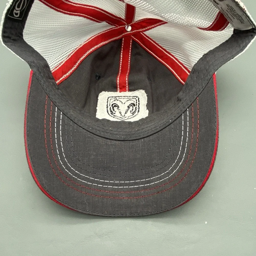 Dodge‎ Ram Logo Trucker Snapback Cap Hat Gray White Adjustable Curved Mesh